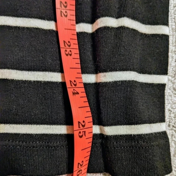 Chicos Convertible Striped Cotton Twist Neck Tee Sz XL 3 Black White 3/4 Sleeve - Picture 4 of 7